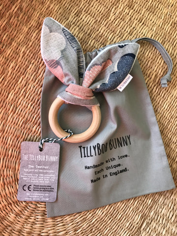 SALE TillyBob Teether - Canvas Clouds